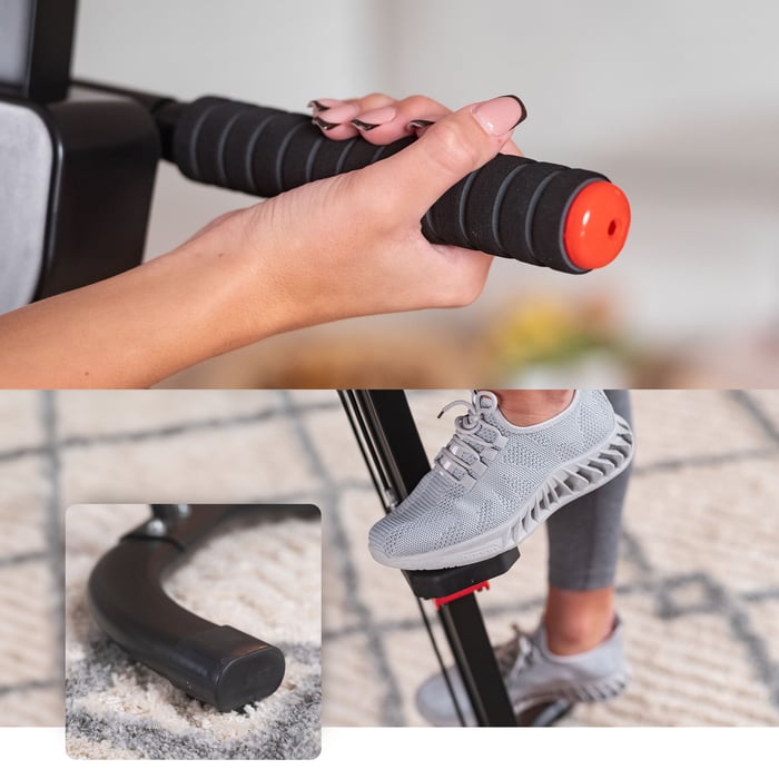 Escalador vertical HS-CM200 equipado con asas de espuma y plataformas antideslizantes para los pies