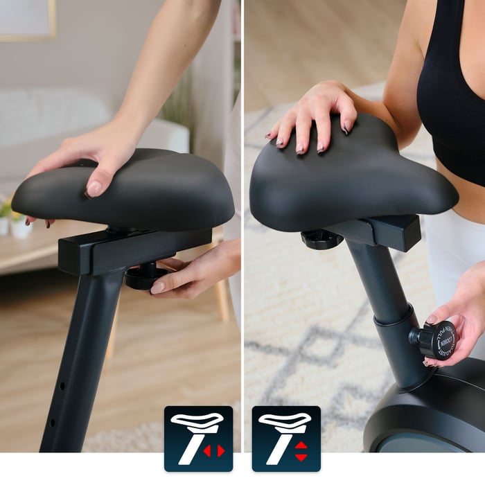 Bicicleta HS-2080 equipada con ajuste del sillín en vertical y horizontal