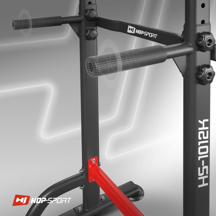 Acercamiento a las asas regulables para flexiones en las barras de entrenamiento HS-1012K de la marca Hop-Sport