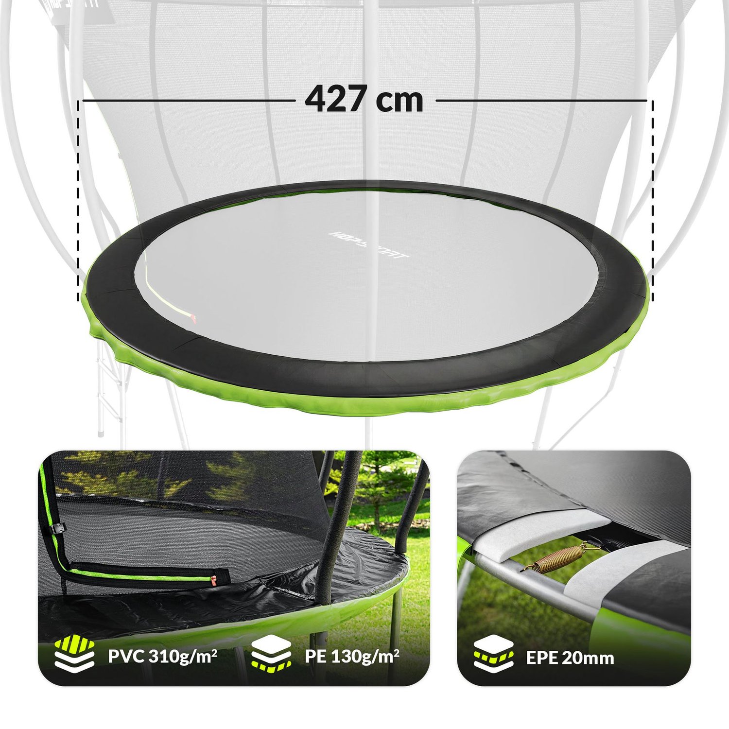 Cubierta para muelles de trampolín 427 cm / 14 ft HS-TSC014DZ Negro/Verde