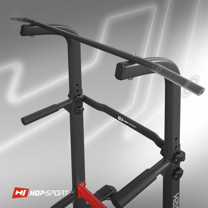 Acercamiento a la barra en las barras de entrenamiento HS-1012K de la marca Hop-Sport