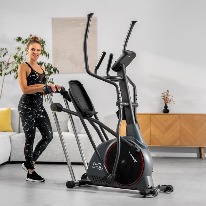 Fácil plegado y desplazamiento en el orbitrek eléctrico-magnético HS-095CF Prizm gris