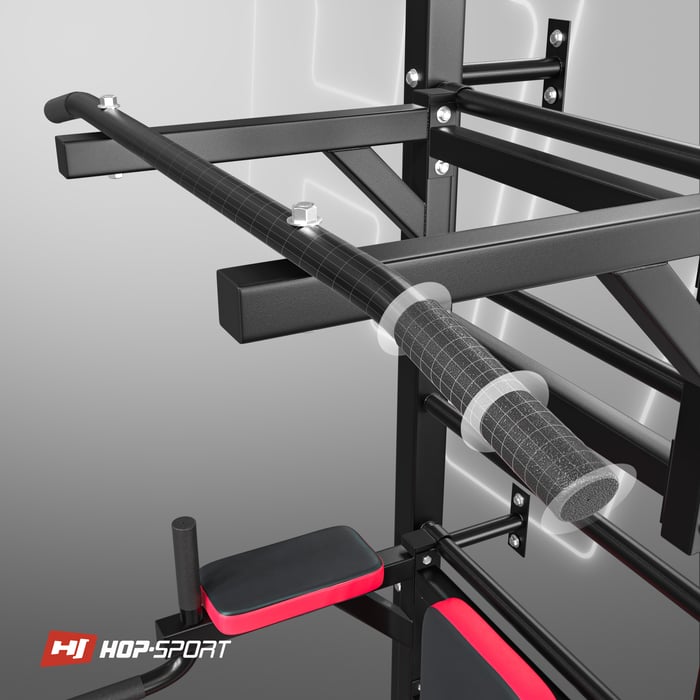 Acercamiento a la barra en barras de entrenamiento HS-1008K de la marca Hop-Sport