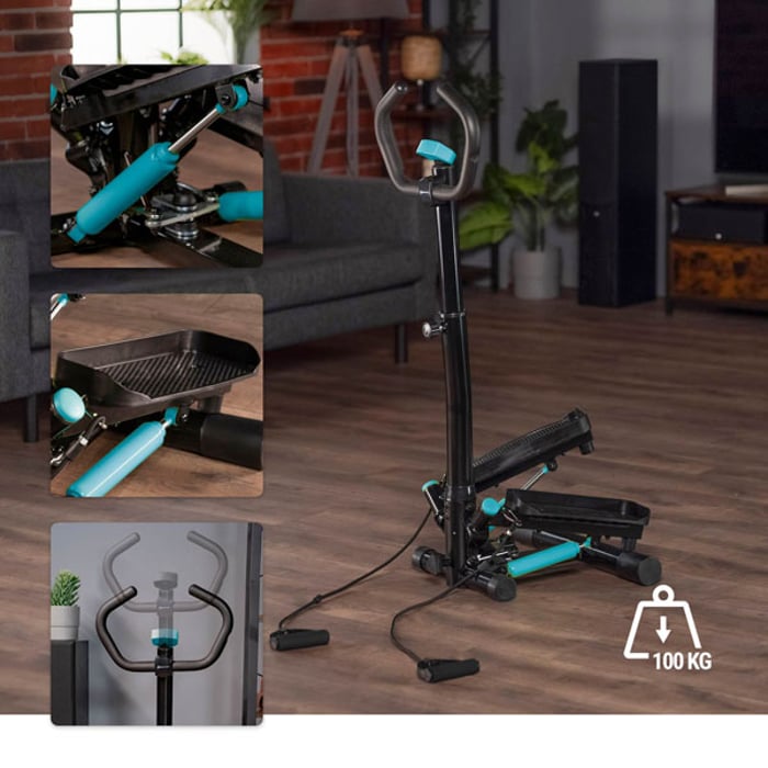 Stepper giratorio con columna HS-055S Noble azul equipado con cilindros, ajuste del manillar y amortiguadores