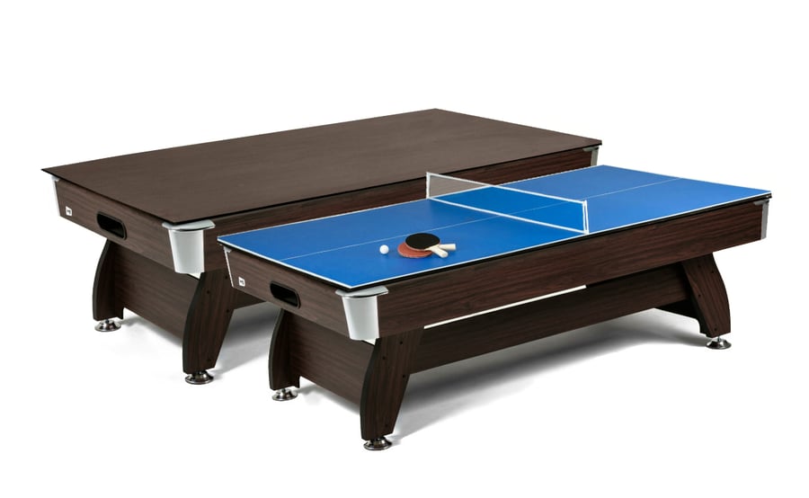 Mesa de billar con sistema de retorno Vip Extra 7 FT marrón verde con cubierta de ping-pong