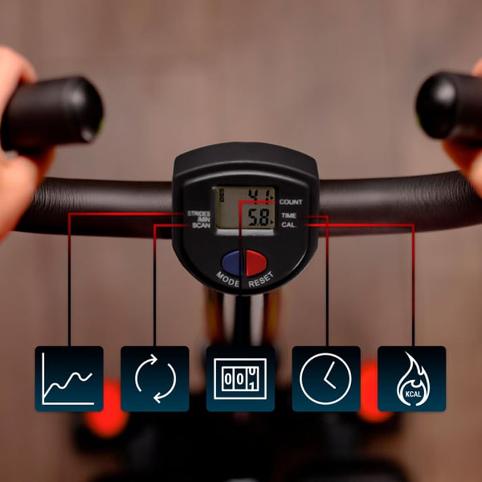 Computadora de entrenamiento al alcance de la vista en el stepper giratorio con columna HS-055S Noble rojo