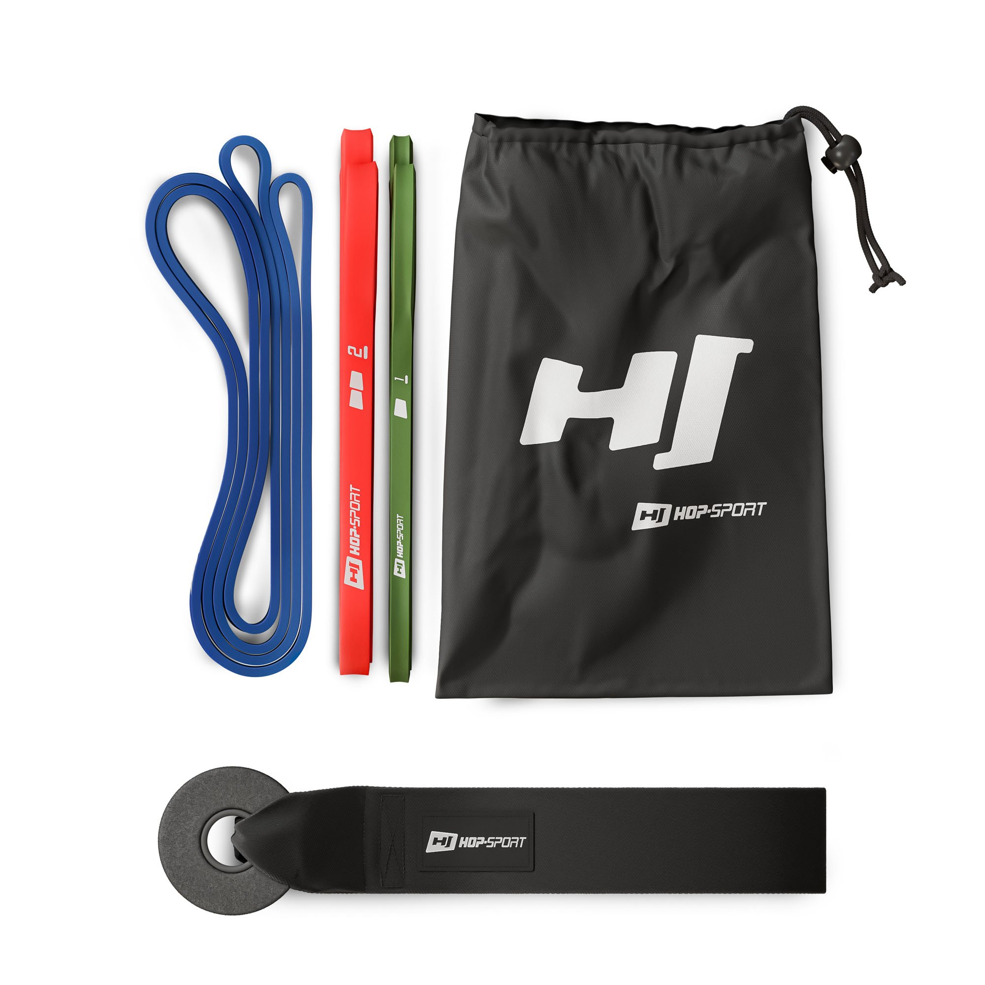 Juego de 3 bandas de resistencia tipo power-band con anclaje para puerta y bolsa de almacenamiento