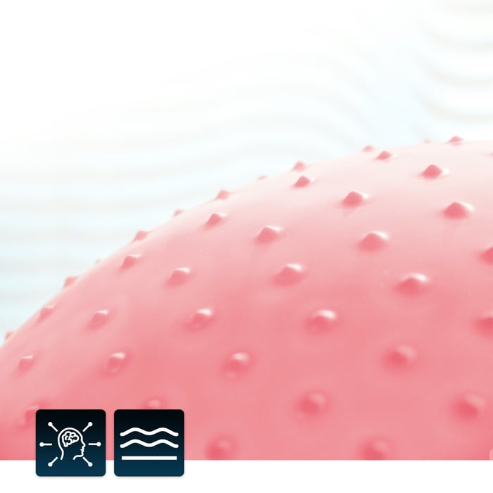 Protuberancias de masaje en la pelota de gimnasia rosa de la marca Hop-Sport