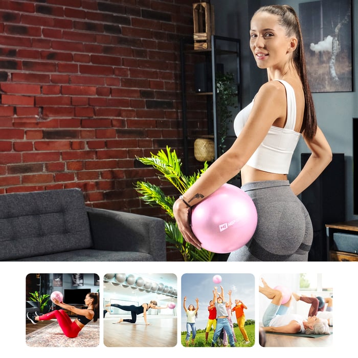 Pelota rosa de pilates de 25 cm de diámetro de la marca Hop-Sport