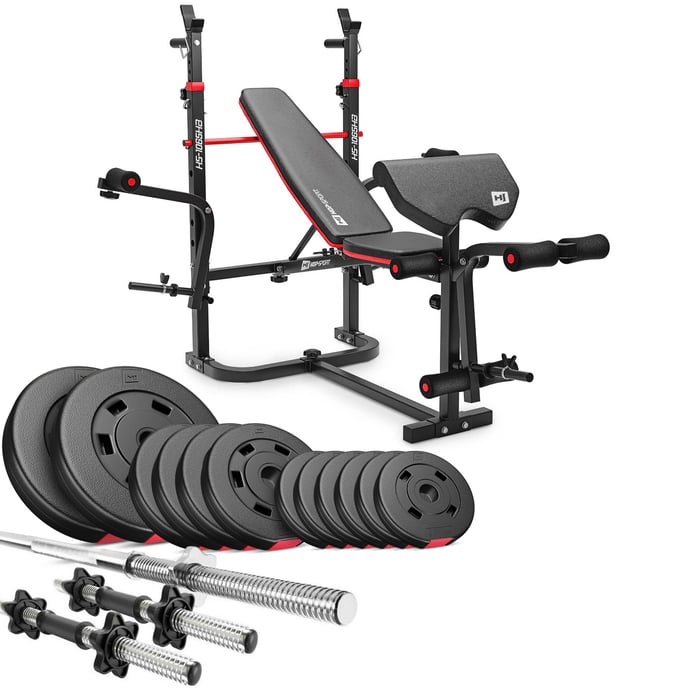 Contenido del conjunto de culturismo de 38kg con banco de entrenamiento HS-1065 de la marca Hop-sport