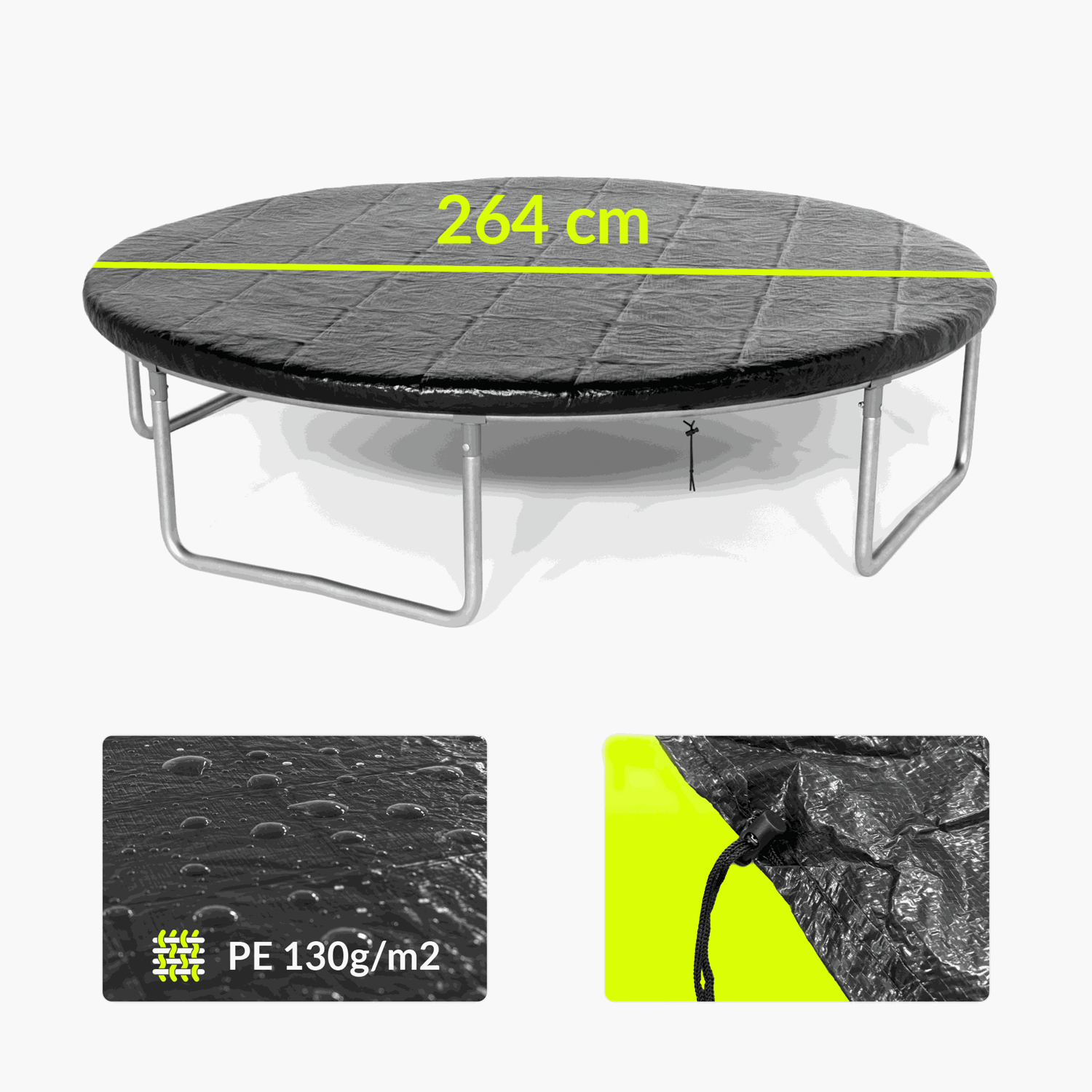 Cubierta impermeable para trampolín 8FT negra