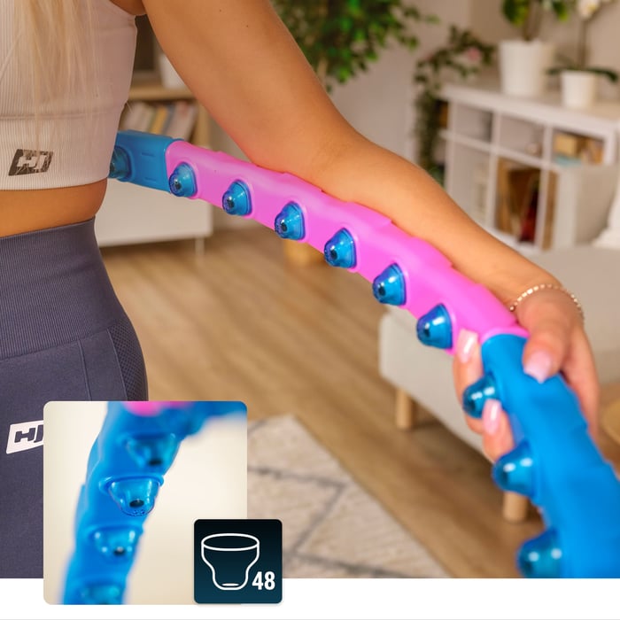 Acercamiento a las bolas magnéticas en el hula-hop HS-048HH de la marca Hop-sport