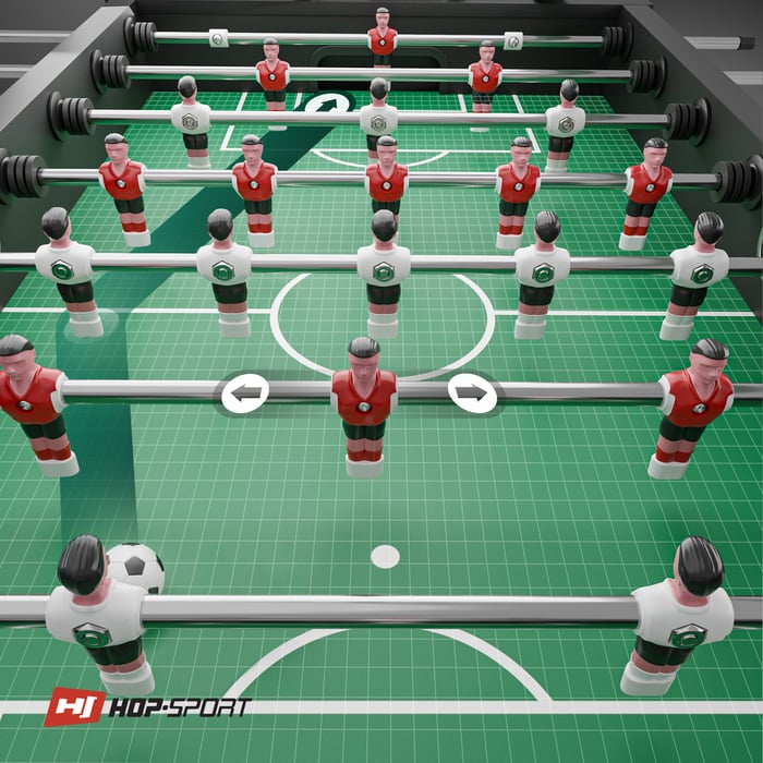 El futbolín Evolution está hecho de tablero MDF duradero