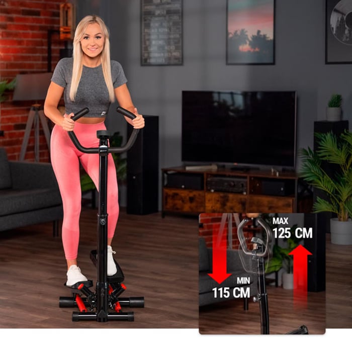 Entrenamiento cómodo con el stepper giratorio Noble HS-055S rojo