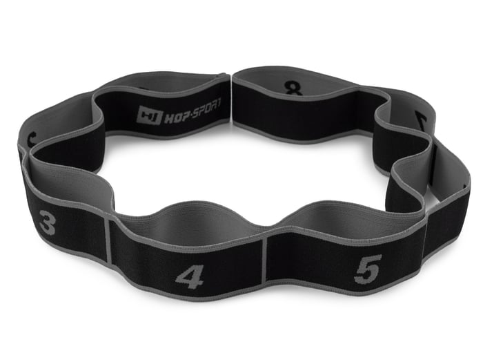 Banda elástica gris de la marca Hop-Sport para estiramientos