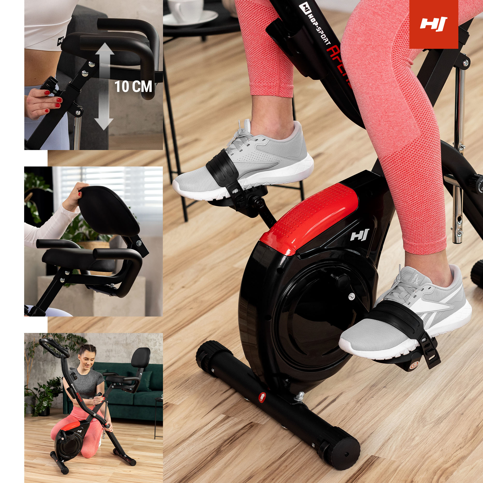 Seguridad y comodidad durante el entrenamiento en la bicicleta X-bike HS-3030X Apeks negra