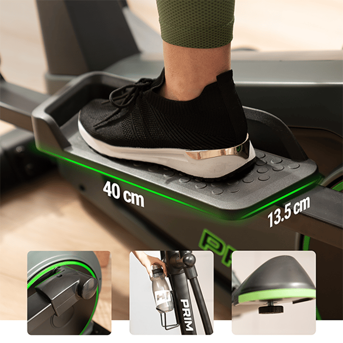 Elíptica de entrenamiento HS-120C Prim equipada con plataformas ajustables para los pies