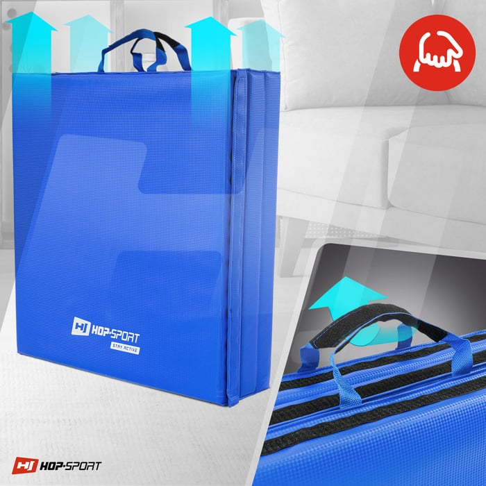 Asas para transportar el colchón gimnástico Hop-Sport en color azul