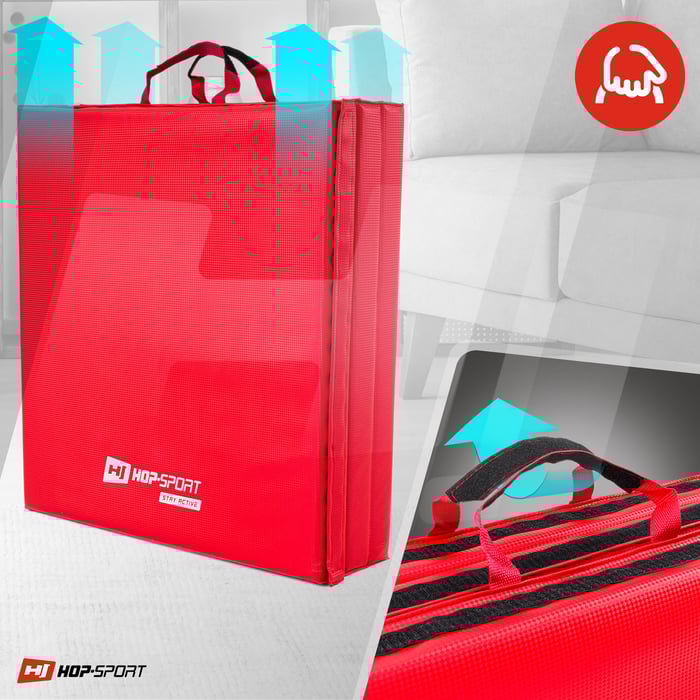 Asas para transportar el colchón de gimnasia Hop-Sport en color rojo