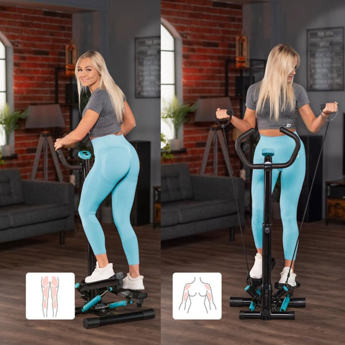 Entrenamiento de cuerpo completo con el stepper giratorio con columna HS-055S Noble azul