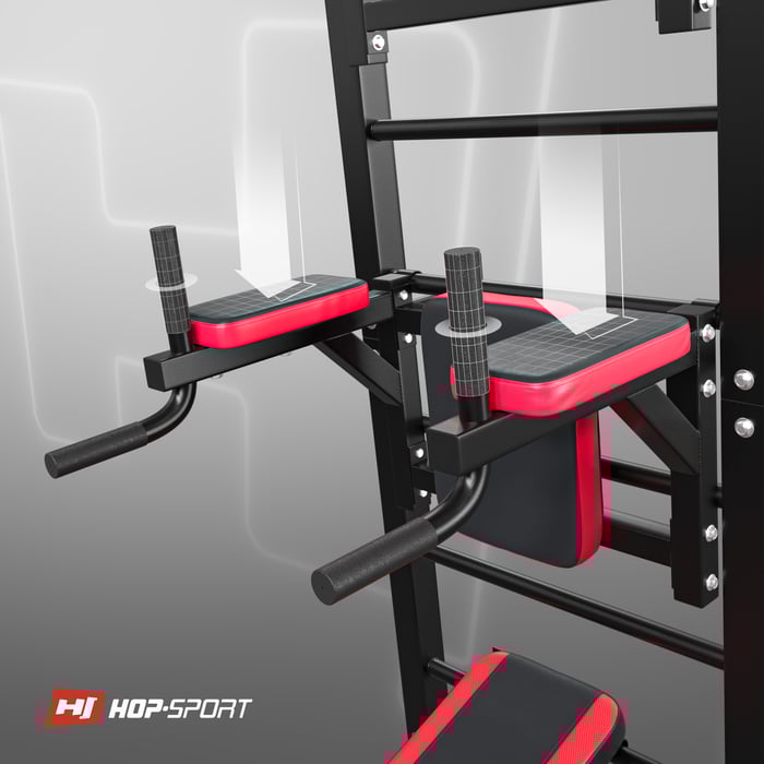 Acercamiento a los agarres ajustables para flexiones en barras de entrenamiento HS-1008K de la marca Hop-Sport