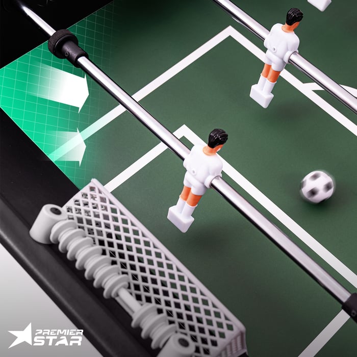 Futbolín Corner tiene esquinas del campo de juego perfiladas