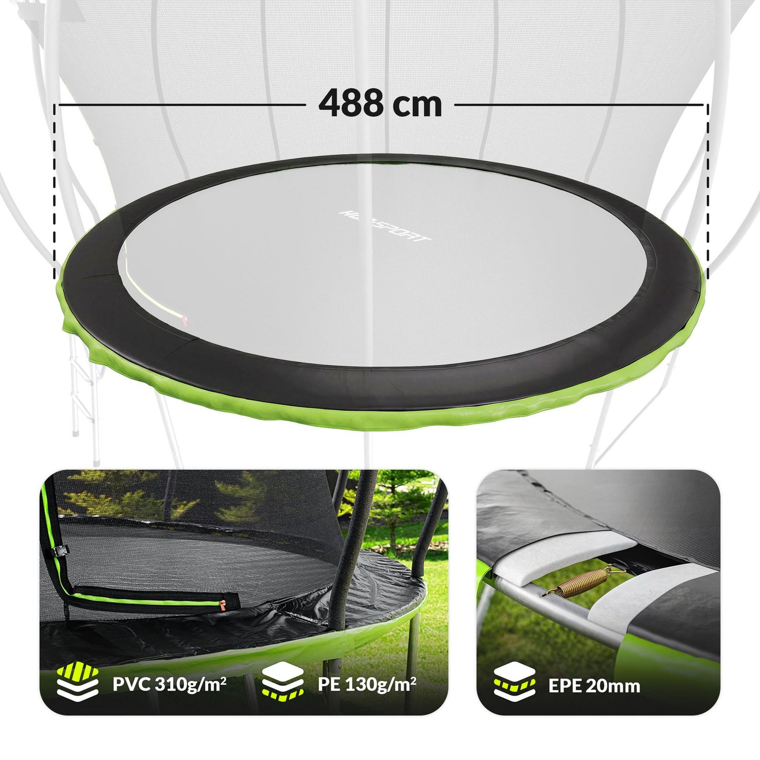 Cubierta para muelles 488 cm / 16 pies HS-TSC016DZ Negro/Verde