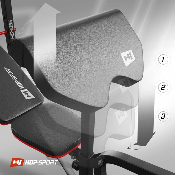 Ajuste del predicador en el banco de entrenamiento HS-1055 de la marca hop-sport