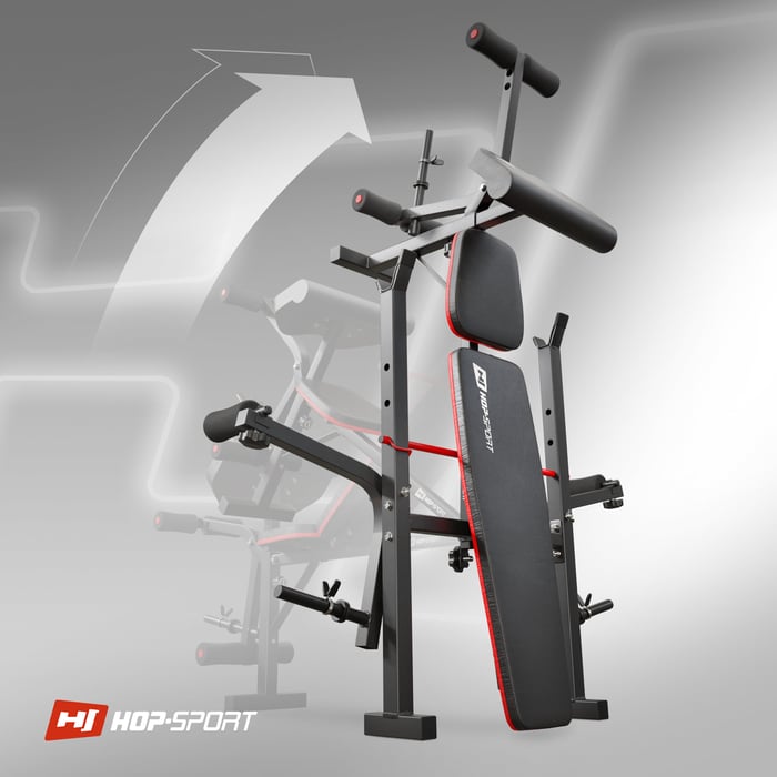 Posibilidad de plegado del banco de entrenamiento HS-1055 de la marca Hop-sport