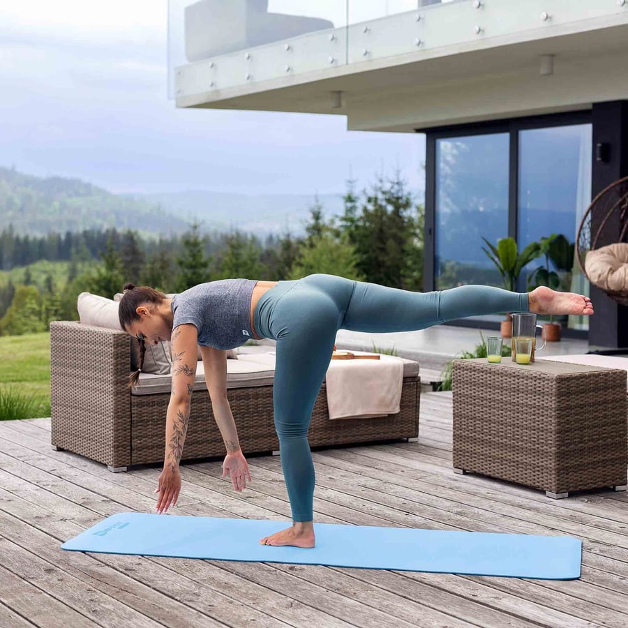 Mata fitness TPE 0,6 cm niebies