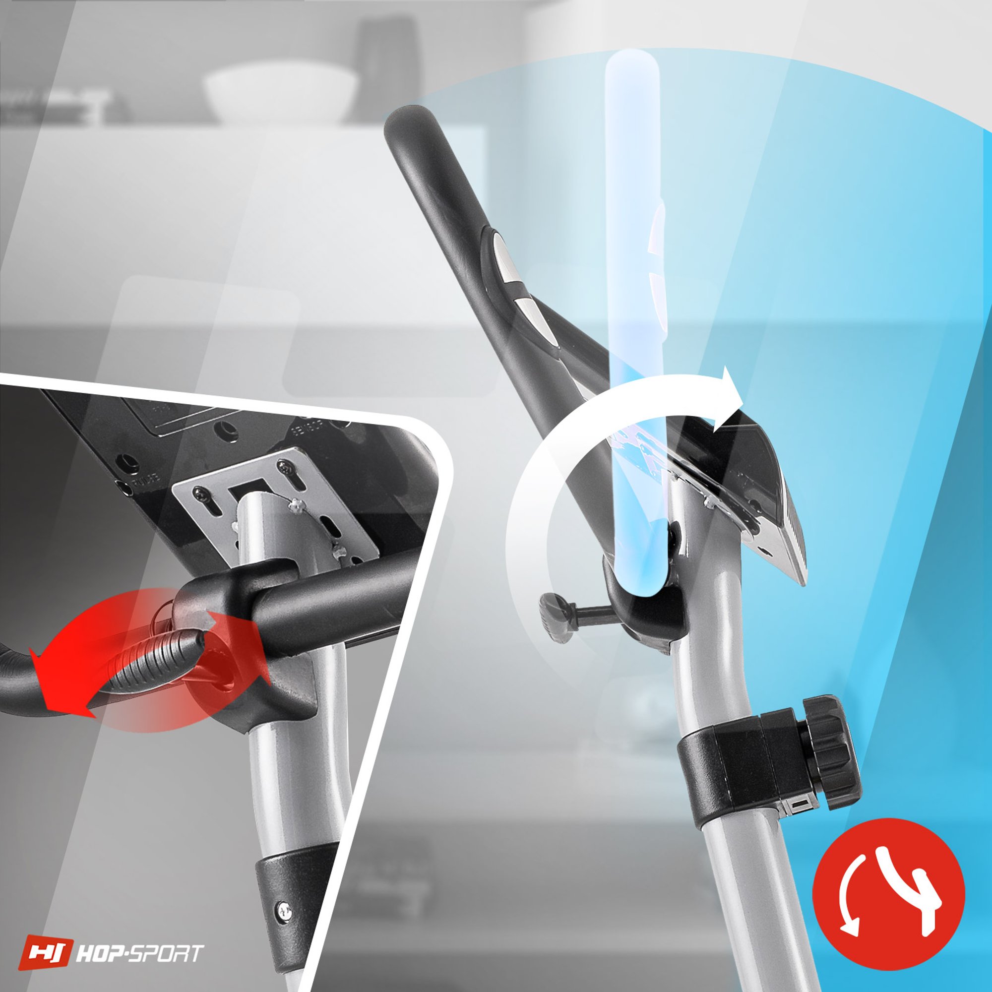 Bicicleta magnética HS-2050H Sonic plateada equipada con ajuste del manillar