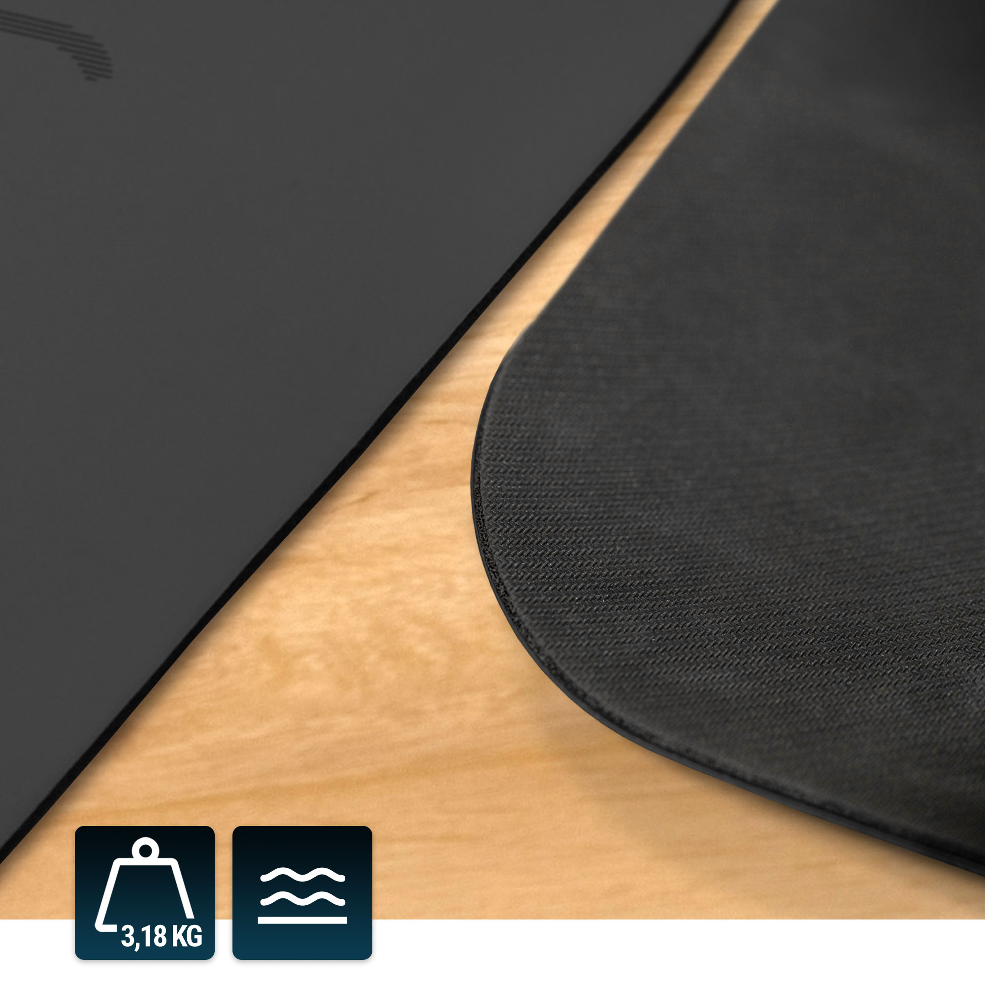 acercamiento a la esterilla de yoga negra de la marca Hop-Sport