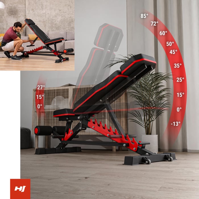 Ajuste del respaldo y del asiento del banco 2090HB de la marca Hop-Sport