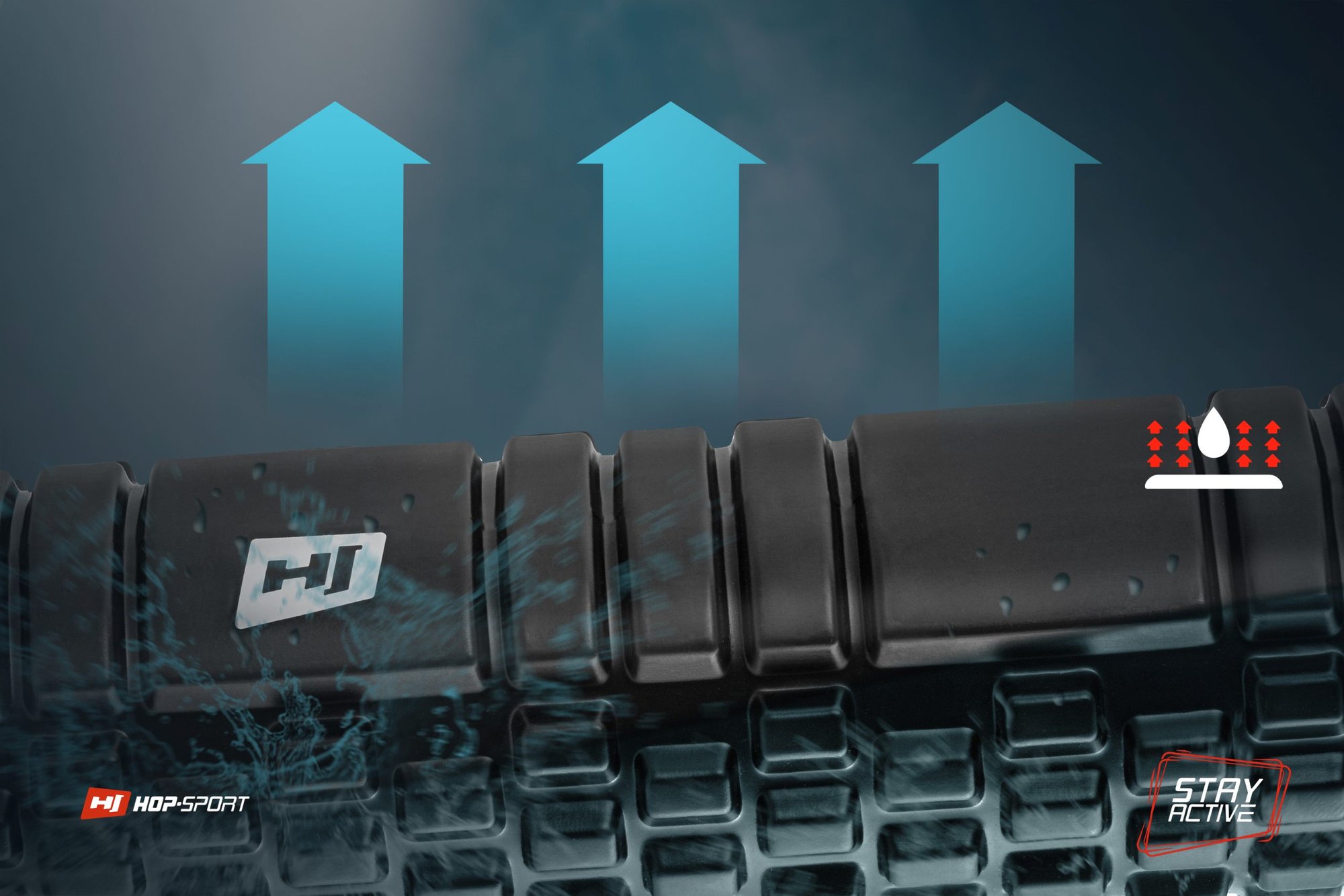 Superficie antideslizante e impermeable del rodillo EVA de 45 cm de largo en color negro