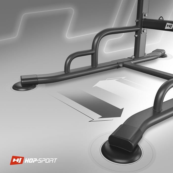 Acercamiento a la base estable en las barras de entrenamiento HS-1016K de la marca Hop-Sport