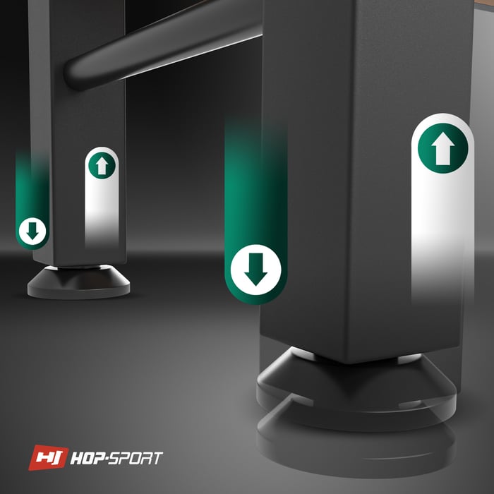 El futbolín Evolution está equipado con patas niveladoras