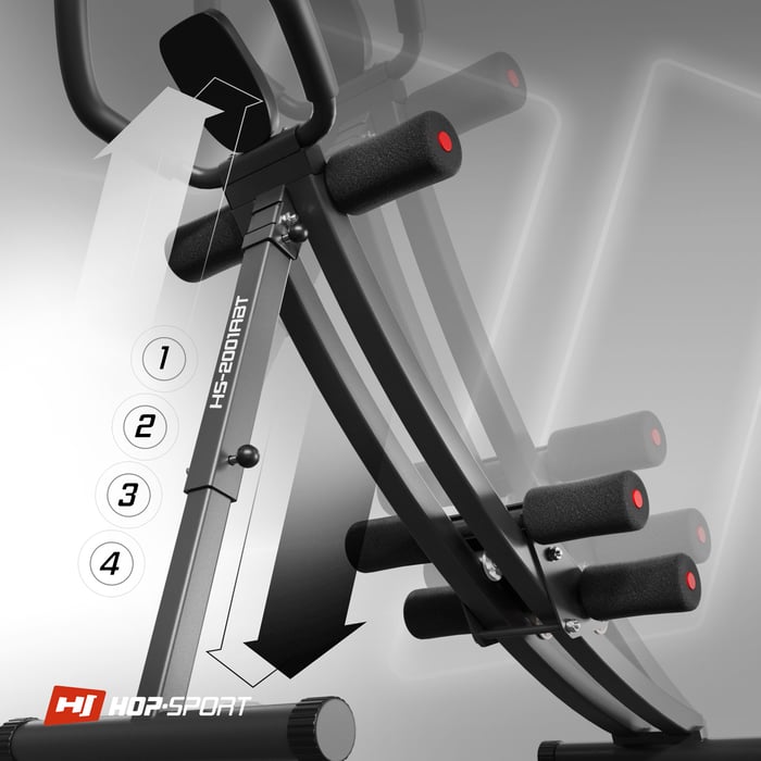 Ajuste de altura en el entrenador de músculos abdominales HS-2001ABT de la marca Hop-sport