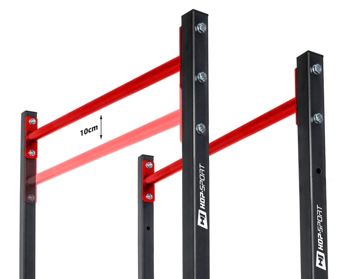 Agarres ajustables presentados en las barras de entrenamiento HS-1001K de la marca Hop-Sport